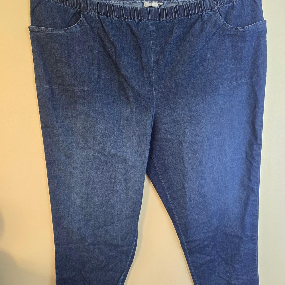 Woman Within denim capri pants size 34W (5X) pull-on elastic waist